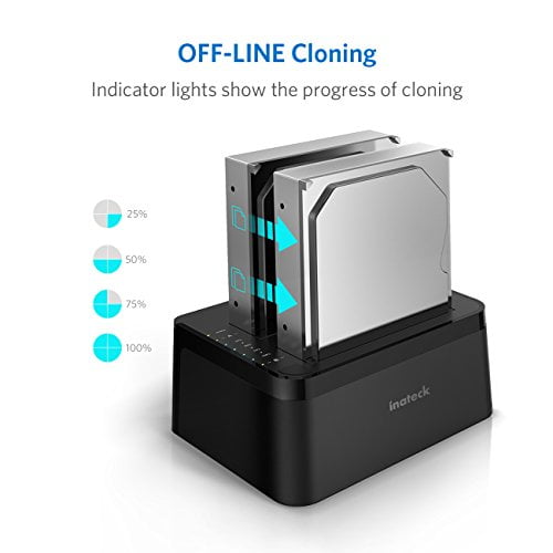 Inateck USB 3.0 Dual Bay Hard Drive Docking Station With Offline Clone