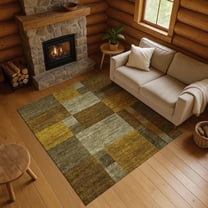 Addison Rugs Mayfield Premium Machine Washable Transitional Squares Pewter Rectangle Rug, 10' x 14'