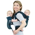thumbnail image 1 of Portabebés TwinGo - Modelo Air - Verde azulado moderno - Ideal para todas las estaciones - Malla transpirable - Tándem totalmente ajustable o 2 portabebés individuales para hombres, mujeres XS-XXL - G, 1 of 5