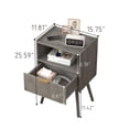 thumbnail image 2 of Mesita de noche moderna Nightstand JOONEE con almacenamiento en roble gris, 2 of 7