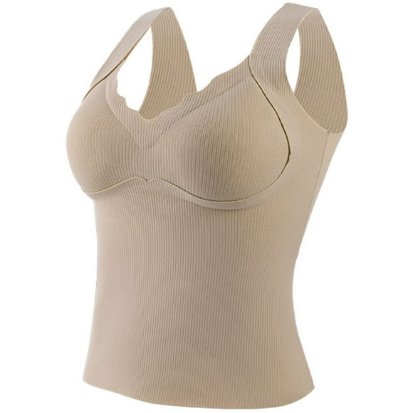 cfhntfmh Thermal Tank Tops for Women with Bras Underwear Tops Sleeveless Undershirt Warm Base Layer Camisole