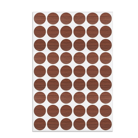 Uxcell 0.83'' Dia Cherry Self-adhesive Screw Hole Stickers Covers Wood 1 Sheet