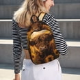 thumbnail image 5 of Lsque Cute Cow Sunflower Field Pattern Canvas Daypack, Durable Backpack, High-quality Versatile Backpack,Vintage Compact Backpack-Small, 5 of 6