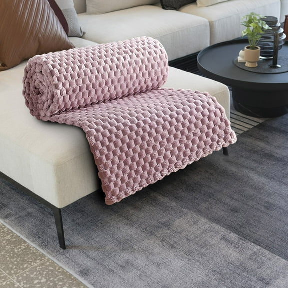 Throw Blanket Cozy Solid Color Flannel Blanket Cozy Air Conditioner Afternoon Nap Comfortable Blanket Cover Blanket