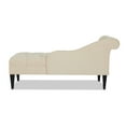 thumbnail image 3 of 64" Chenille Chaise Lounge Indoor, Upholstered Rolled Arm Lounge Chair with Wood Legs, Button Tufted Lounge Sofa for Living Room Bedroom Office, Beige, 3 of 9