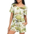 thumbnail image 5 of joogoo Women's Pajama Set Green Mushrooms Short Sleepwear Loungewear with Pockets M, 5 of 7