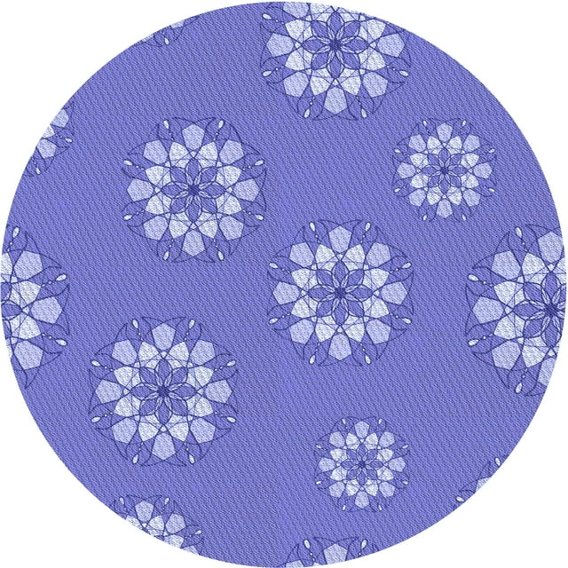 Ahgly Company Machine Washable Indoor Round Transitional Purple Mimosa Purple Area Rugs, 3' Round