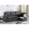 thumbnail image 5 of Miekor Furniture Lucca 84" Dark Gray Linen Reversible Sleeper Sectional Sofa with Storage Chaise W5U002, 5 of 9