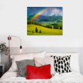 thumbnail image 4 of ONETECH Canvas Wall Art Panorama of Rainbow Hills Green Grassland Landscape Painting on Canvas Nature Landscape Poster Canvas Picture for Wall Decor 20x16in, 4 of 4