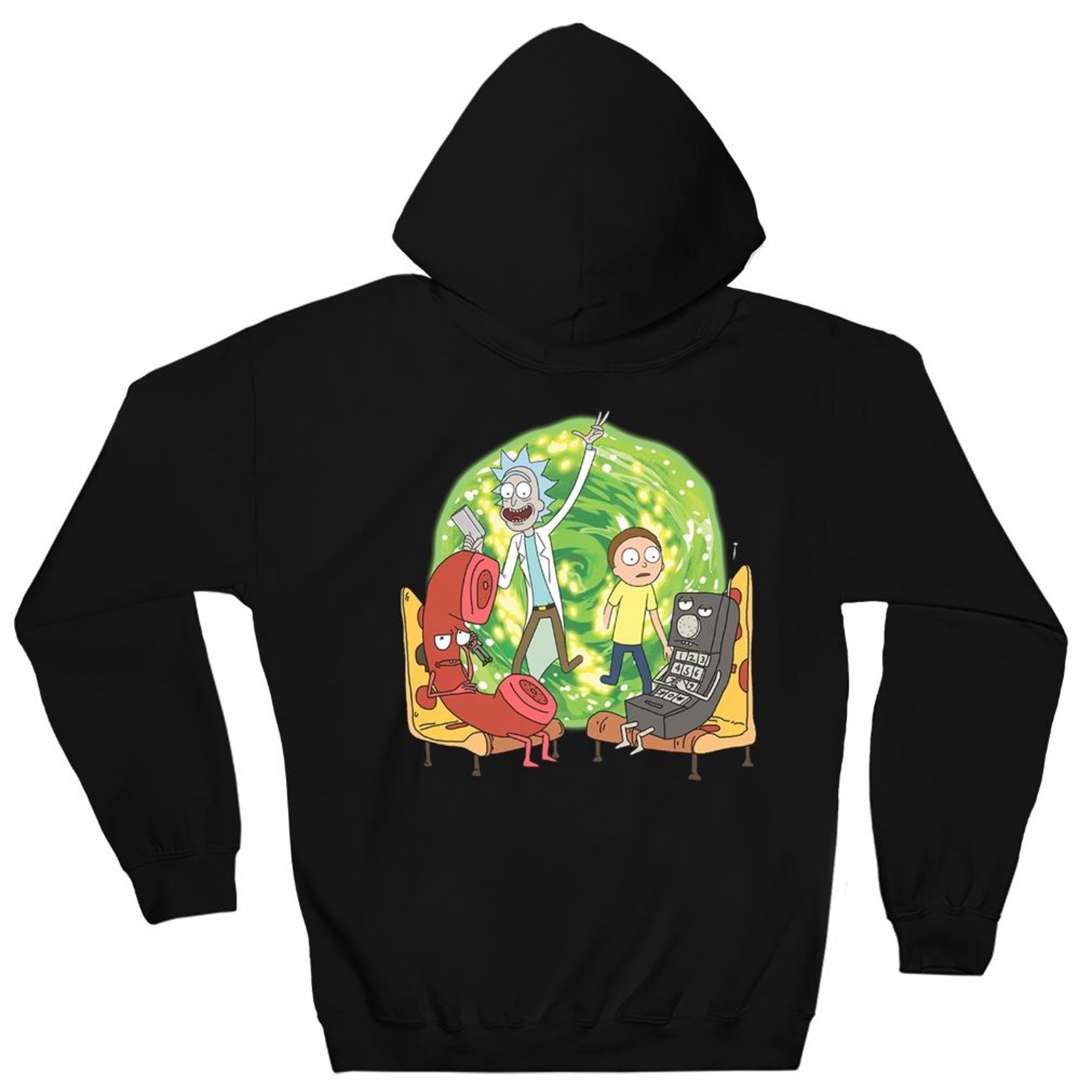 Ripple Junction Rick and Morty Adult Unisex Pizza Portal Pull Over Fleece  Hoodie SM Black - Walmart.com