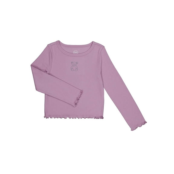 Wonder Nation Girls Long Sleeve Rhinestone Icon Top, Sizes 4-18 & Plus