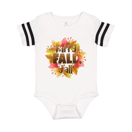 

Inktastic Happy Fall Y all Fall Leaves Wreath Gift Baby Boy or Baby Girl Bodysuit