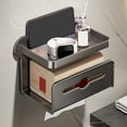 thumbnail image 1 of TIMIFIS Toothbrush Holders Toilet Wall Mounted Toilet Paper Box with Strong Load Bearing Capacity No Need for Nailing Easy Storage of Tissues Multifunctional Shelf Storage Rack, 1 of 6