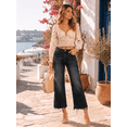 thumbnail image 3 of DOKOTOO Women's High Waisted Jeans Stretchy Comfort Fit Flared & Straight Leg Trendy Raw Hem Loose Fit 90s Retro (Plus Size Available), 3 of 9