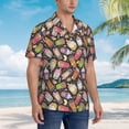 thumbnail image 5 of Fotbe Milk Tea Hawaiian Shirt for Men Unisex Summer Beach Casual Short Sleeve Cotton Linen Button Down Shirts-Large, 5 of 9