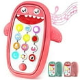 thumbnail image 6 of AMERTEER Baby Dinosaur Cell Phone Toy with Removable Teether Case, Light up, Music&Adjustable Volume Kids Play & Learn Fake Phone for Infant & Toddler, Preschool Birthday Gift for Girl Boy (Green), 6 of 6
