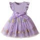 thumbnail image 1 of Odeerbi 1-6 Años Niñas Floral Bordado Vestido de Tul Gorra de Ruffles Manga Vestido Con Costillas Cintura Arco Vestido de Princesa de Línea A Para La Fiesta de Cumpleaños, 1 of 9
