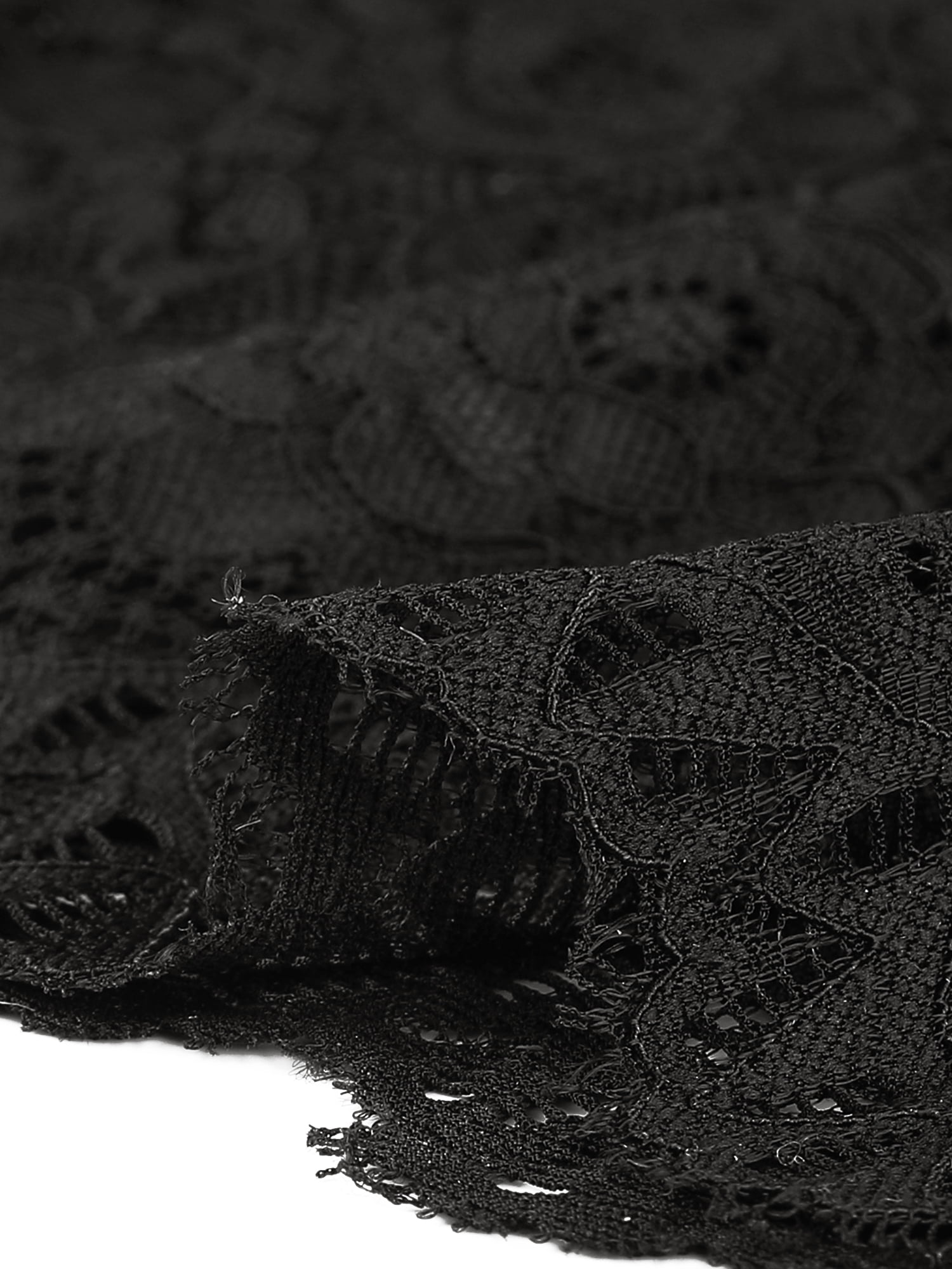 DARING DIVA Women's Elegant Lace 3/4 Sleeves Cocktail Dress 3XL Black