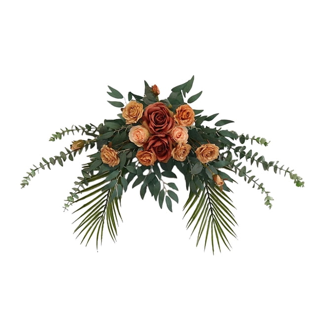 Fondo de decoración rosas artificiales, corona colgante de puerta multiusos champán Zulema Guirnalda para colgar en la puerta