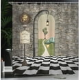 thumbnail image 3 of Ambesonne Cartoon Shower Curtain, Wonderland Alice Art Motif, 69"Wx75"L, Multicolor, 3 of 4