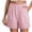 Pink, variant on JYnXIANTI Womens Shorts Elastic High Waist Loose Breathable Shorts Comfy Cotton Linen Shorts Cute Casual Summer Clothes