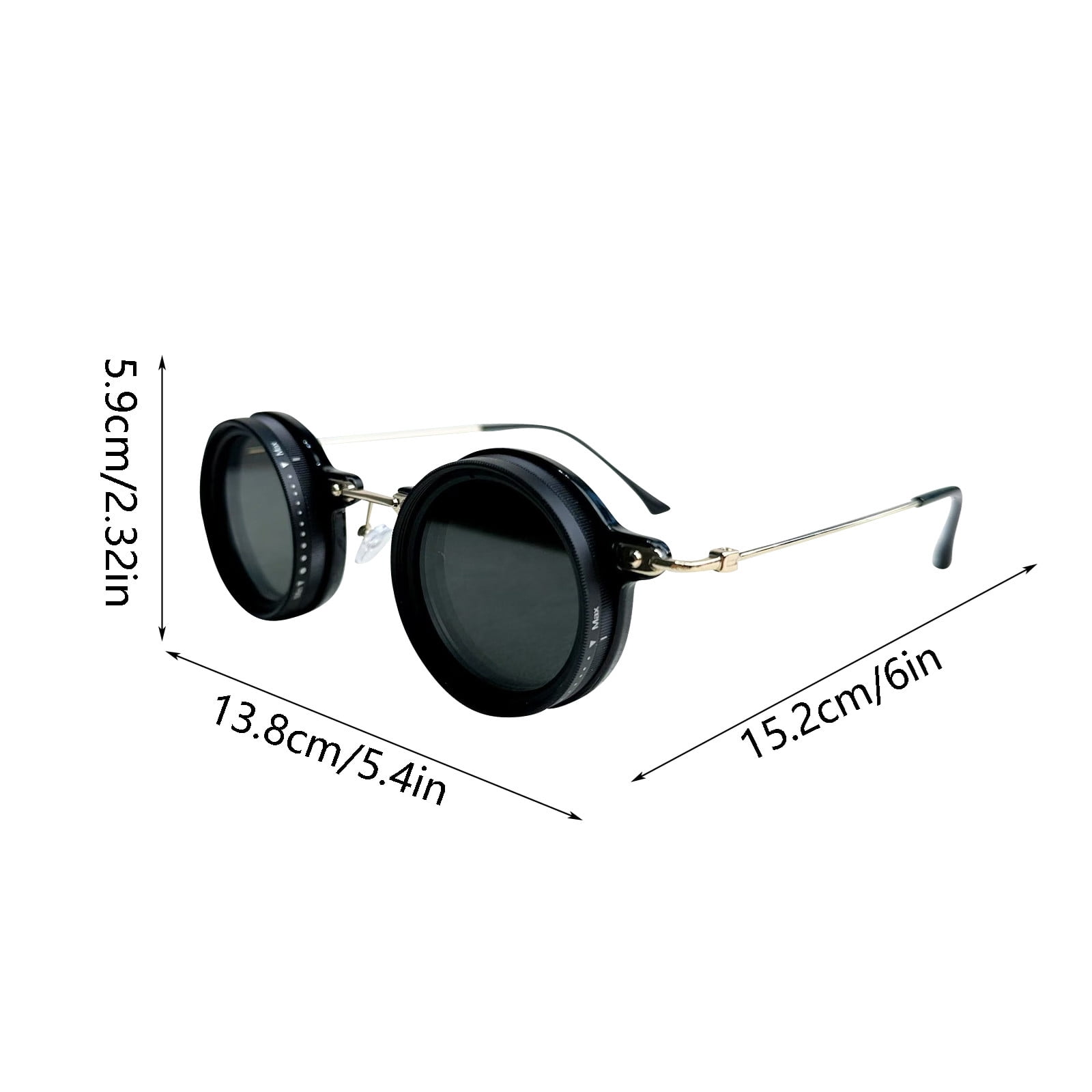 Adjustable Tint Sunglasses for Men, 1-9 Gears Polarized Round Lenses with ND Filter, Retro Beach Sunglasses for Outdoor Activities, Stylish & Functional Shade Glasses