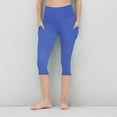 thumbnail image 2 of ZACPNCV Girls High Waisted Workout Capri with Pockets Breathable Yoga Pants Athletic Capri Leggings Blue 7-8 Years, 2 of 6