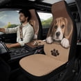thumbnail image 2 of Xixirimido 5-Piece Car Seat Cover Set Breathable PU Leather Front Seat Covers with Seat Belt & Console Covers Universal Fit for SUV, Sedan, Truck, Brown Beagle Dog Paw, 2 of 8