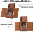 thumbnail image 4 of Design for Samsung Galaxy Note 10 Wallet Case with Tempered Glass Screen Protector PU Leather Credit Card Holder Slot Phone Cases Kickstand Shockproof Protective Cover for Women 6.3 inch Brown, 4 of 14