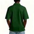 thumbnail image 5 of Qwertyu Men's Polo Shirts Short Sleeve Collared Shirts for Men Solid Color Regular Pull-On Casual Golf Shirt Dark Green L, 5 of 8
