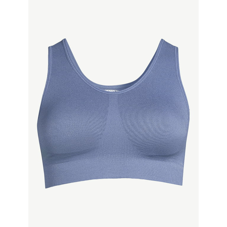Lucky Brand Blue Seamless Comfort Bra Large Pad Inserts Light Support Lounge