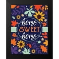 thumbnail image 2 of Hogan, Melody 12x14 Black Modern Framed Museum Art Print Titled - Navy Home Sweet Home Fall Floral, 2 of 5