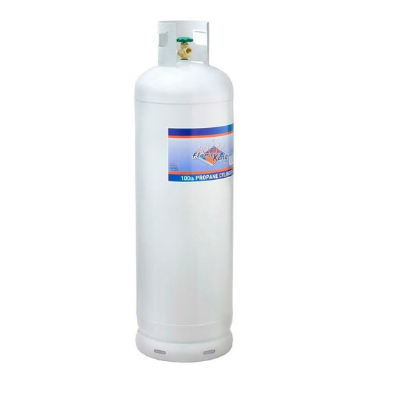 Flame King 100LB Empty Steel Propane Tank, Propane Cylinder with POL Valve and Collar, White