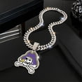 thumbnail image 4 of Men Women Hip Hop New Cartoon Skull Pirate Pendant Necklace 15mm Crystal Cuban Chain HipHop Iced Out Bling Necklaces Fashion Charm Jewelry, 4 of 6