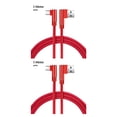 thumbnail image 3 of Methold Cable de carga rápida Reemplazo del cable de datos de doble codo para la interfaz micro USB del teléfono móvil Android, rojo, 1 m Type2 NO2, 3 of 6