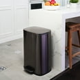 thumbnail image 4 of Qualiazero 3-Piece Rectangular Step-On Trash Can Combo, 13.2 Gallon Kitchen & Two 1.3 Gallon Bathroom Cans, Soft-Close Lid, Black Stainless Steel, 4 of 10