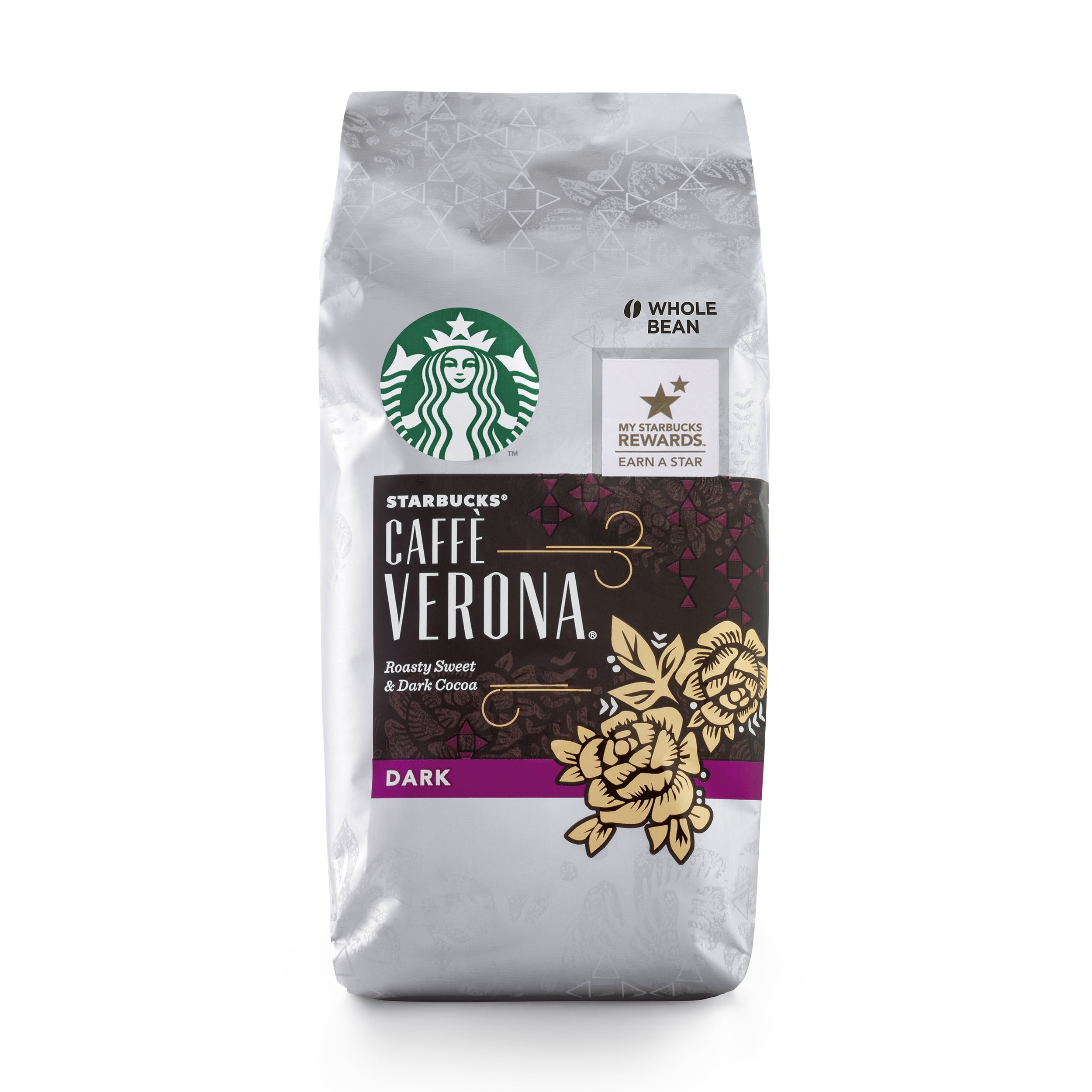 Starbucks Caffe Verona Dark Roast Whole Bean Coffee, 12Ounce Bag