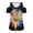 Daisy Floral Art, variant on Hunting Camo Flame Print Womens Cold Shoulder T-Shirt Short Sleeve Tshirts V Neck Summer Tee Tops Sexy Casual for Travel Dating Soft Lightweight XL
