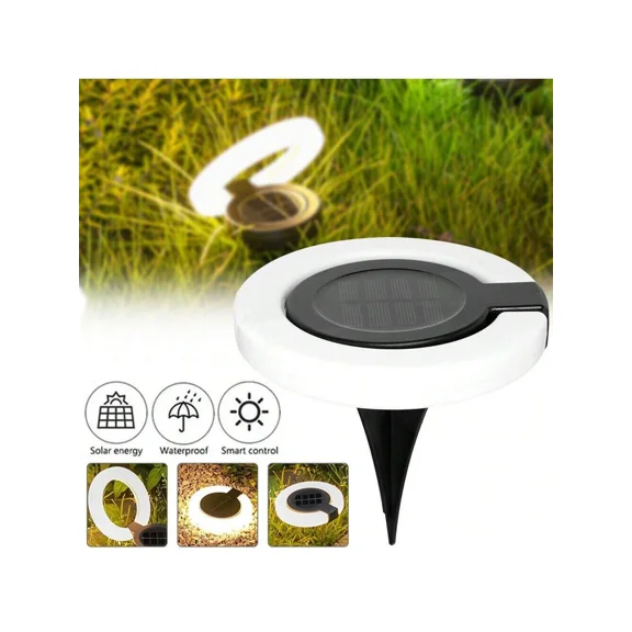 PURELY- 1Pcs Solar In Ground Lights Outdoor Disk 17 Led Buried Lamp Lawn Garden Pathway