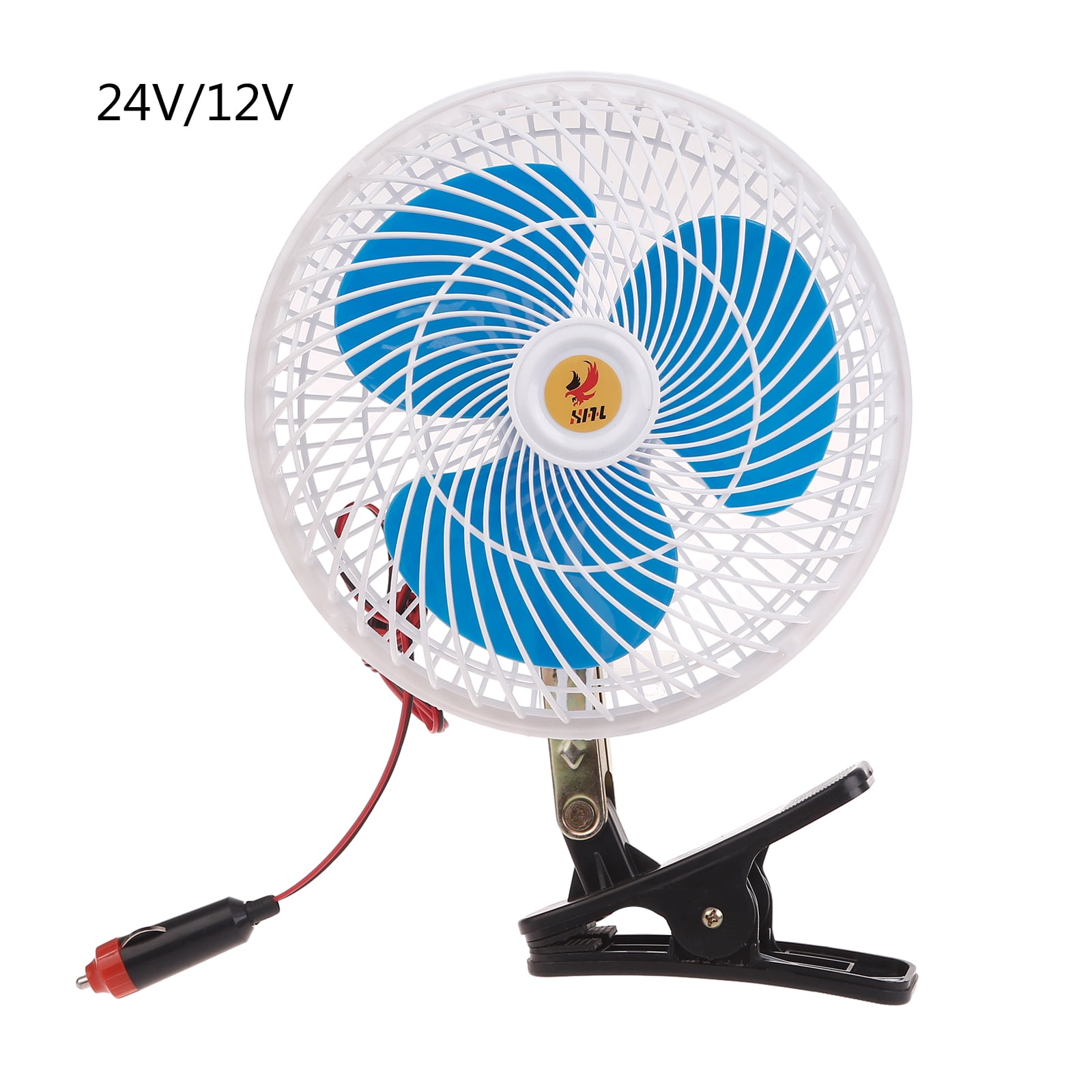 Portable Car Fan for Front Rear Seat, 24V 12V Electric Cooling Gadgets with Clip and Plug, Air Cooler