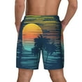 thumbnail image 4 of Goofa Palm Trees Printed Men's Swim Trunks Board Shorts Quick Dry Mens Swimming Trunks with Compression Liner,Breathable Fit Hawaii Beach Shorts-Large, 4 of 9