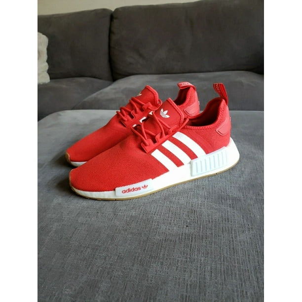 Size 11- Ad-id-as NMD R1 Vivid Red White Gum- Excellent Condition!
