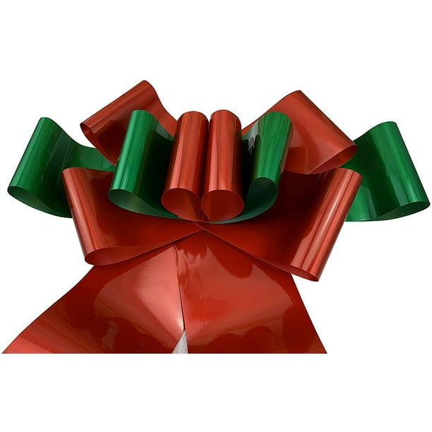 Grand nœud de voiture argenté métallique – 63,5 cm de large, Noël, grand  ruban de décoration cadeau, entièrement assemblé, anniversaire, collecte de  fonds, lendemain de Noël, anniversaire rouge et vert émeraude 63,5