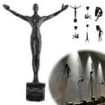 thumbnail image 2 of Creative Climbing Man Resin Iron Wire Wall Hanging Figures Sculpture, 2 of 8