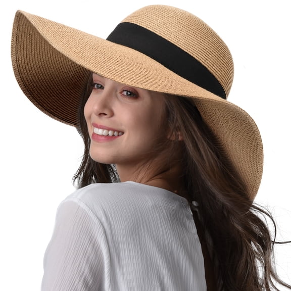 FURTALK Womens Sun Straw Hat Wide Brim UPF 80 Summer Hat Foldable Packable Floppy Beach Hats for Women