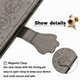 thumbnail image 5 of Allytechgroup Flip Wallet Case [Cat & Dog Cute Embossed Pattern] for Samsung Galaxy A14 5G with Card Slots Cash Holder, Magnetic Clasp Shockproof Kickstand Cover with Hand Strap, Gray, 5 of 9