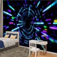 thumbnail image 2 of Peel and Stick Wallpaper Glowing neon lines tunnel Blue red pink violet colorful lighting Modern Art Wall Mural Decor Self Adhesive and Removable 100in x 144in, 2 of 8