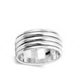 thumbnail image 4 of Shiny Triple Spinner Wedding Ring .925 Sterling Silver Fun Band Jewelry Female Male Unisex Size 7, 4 of 4