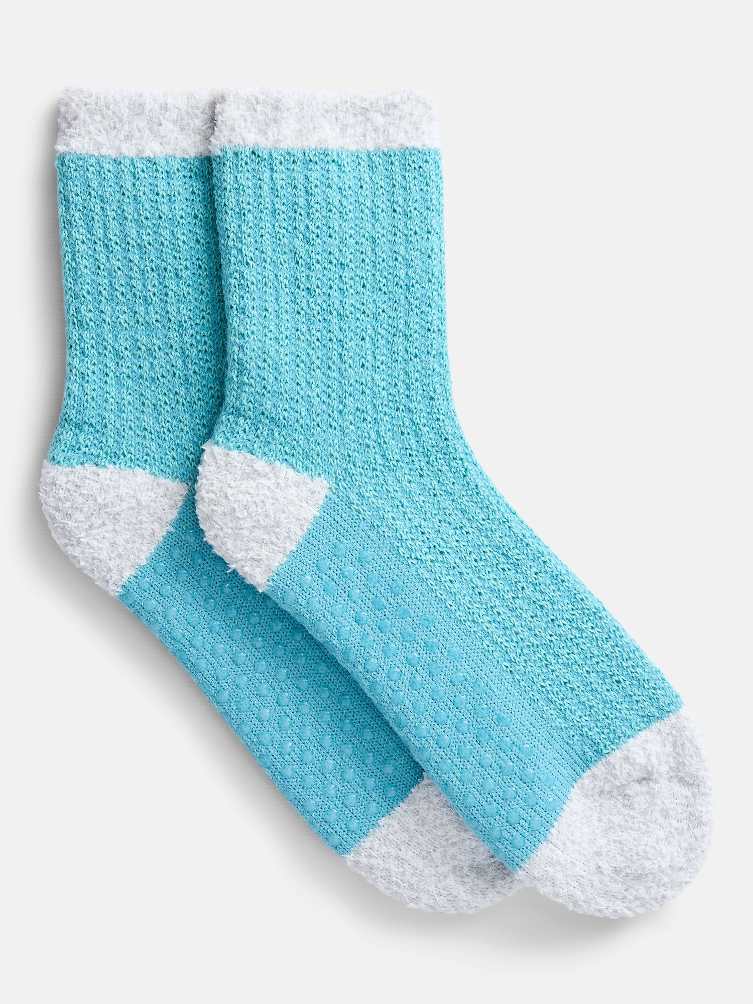 Joyspun Women's Double Layer Crew Lounge Socks, 3 Pack, Shoe Sizes 4-10