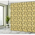 thumbnail image 5 of Ambesonne Tropical Shower Curtain, Pineapples Flowers Palms, 69"Wx84"L, Yellow Grey, 5 of 5